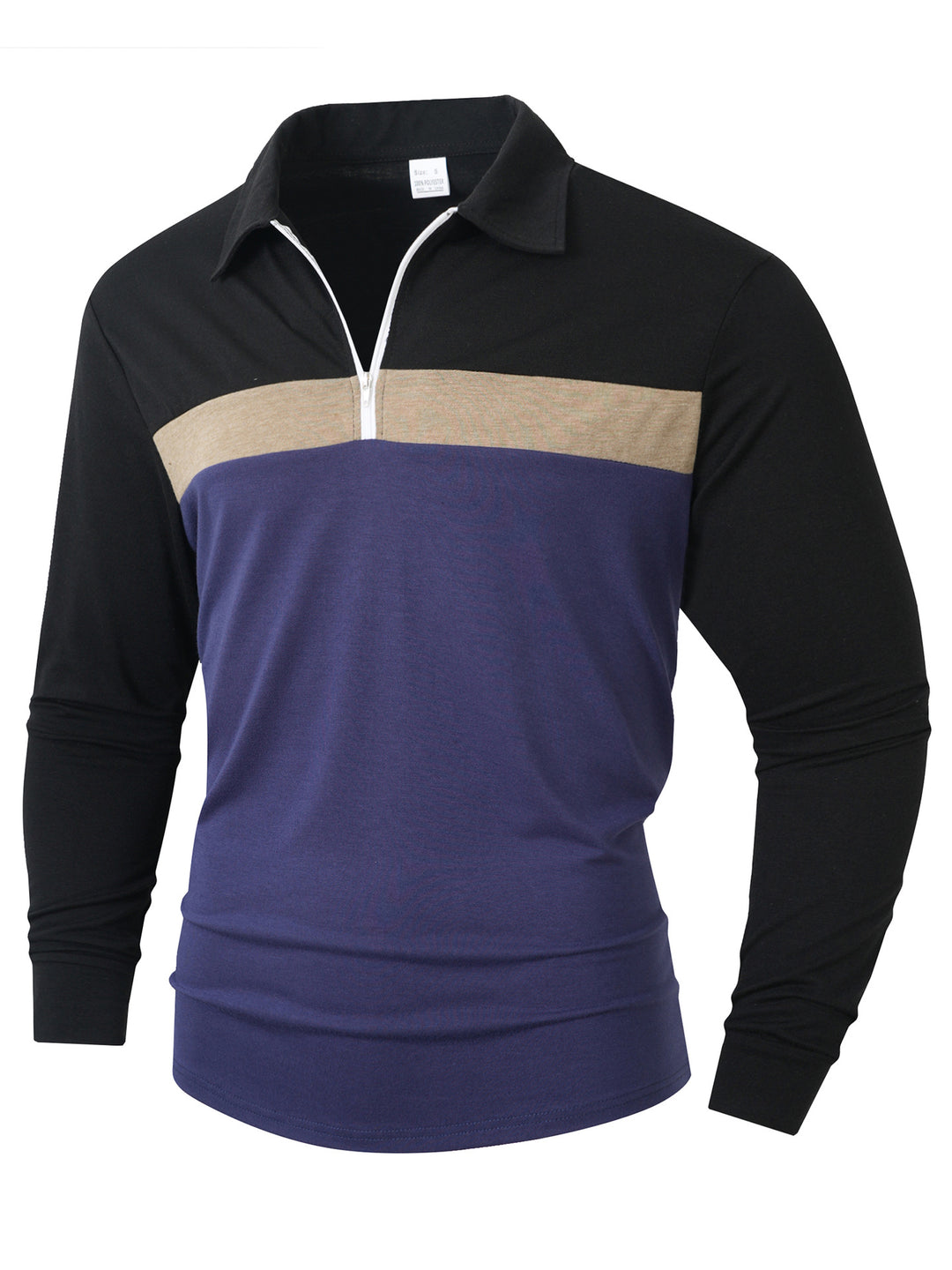 Men's Sporty Long Sleeve Shirt with Zipper Lisslune
