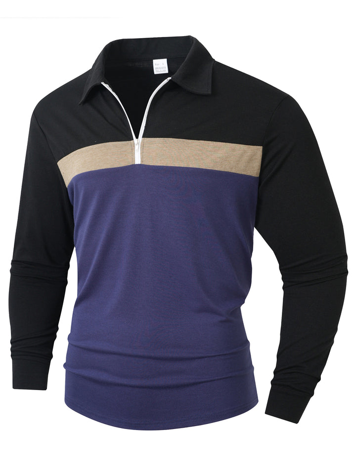 Men's Sporty Long Sleeve Shirt with Zipper Lisslune