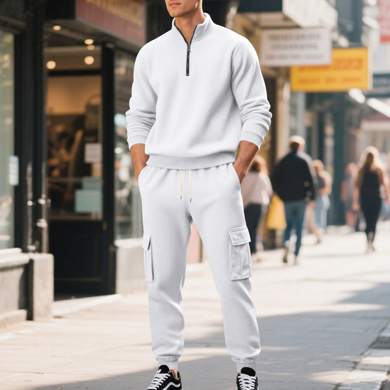 Men's sporty leisure set with high collar and practical cargo pockets Lisslune