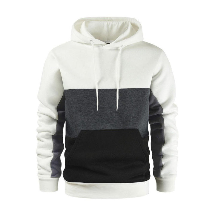 Men's sporty hooded sweatshirt with contrasting color block design Lisslune