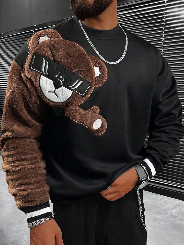 Men's Sweatshirt with Cozy Bear Motif Lisslune