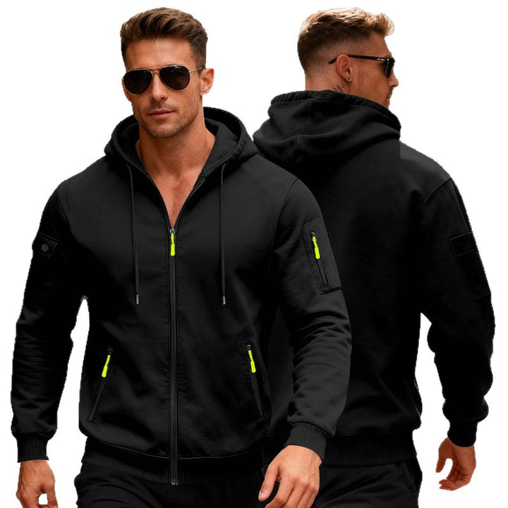 Men's sporty hooded jacket with zip pockets and modern cut Lisslune