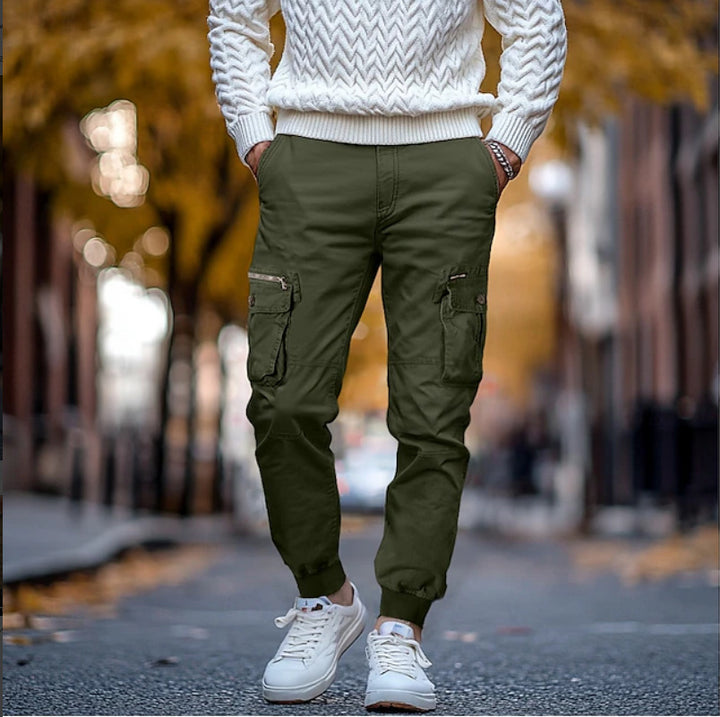 Men's cargo pants with multiple pockets and flexible fit Lisslune