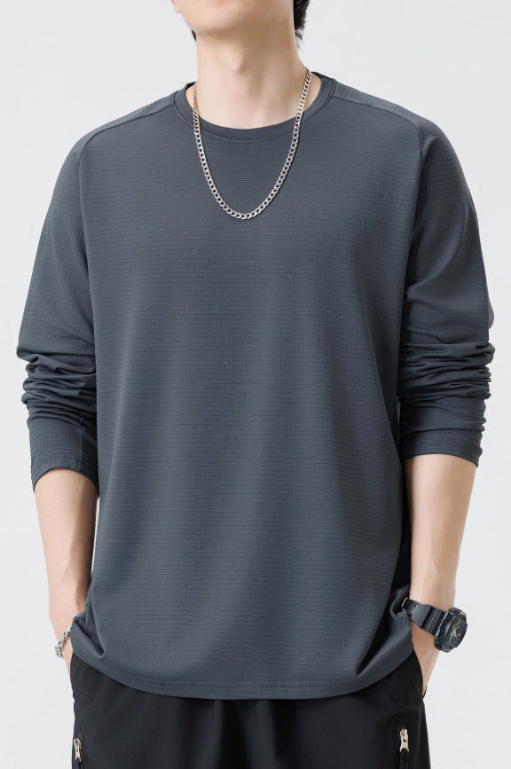 Men's breathable long sleeve t-shirt with modern structures Lisslune
