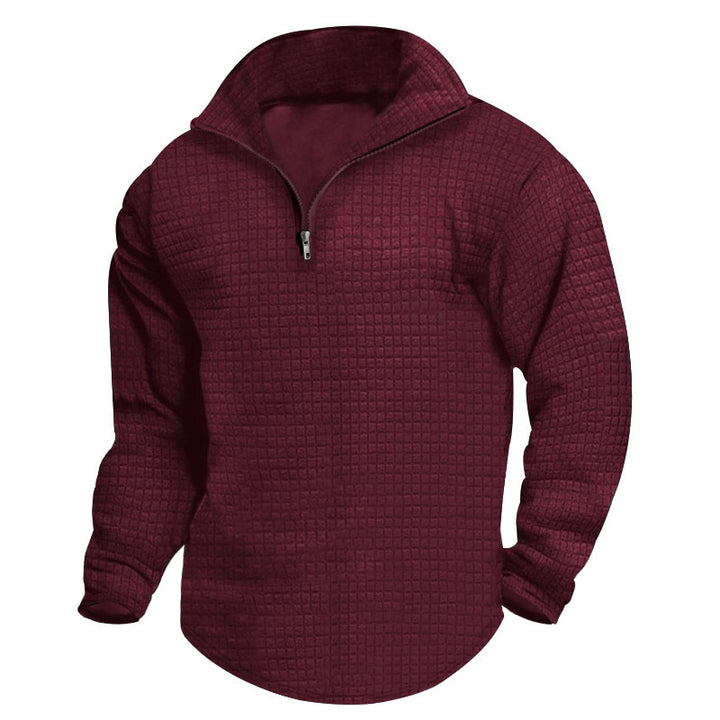 Men's heat-insulated pullover with semi-high collar and textured surface Lisslune