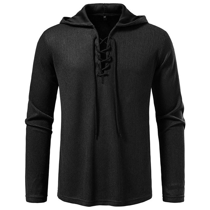 Men's hoodie with innovative lacing and textured design Lisslune