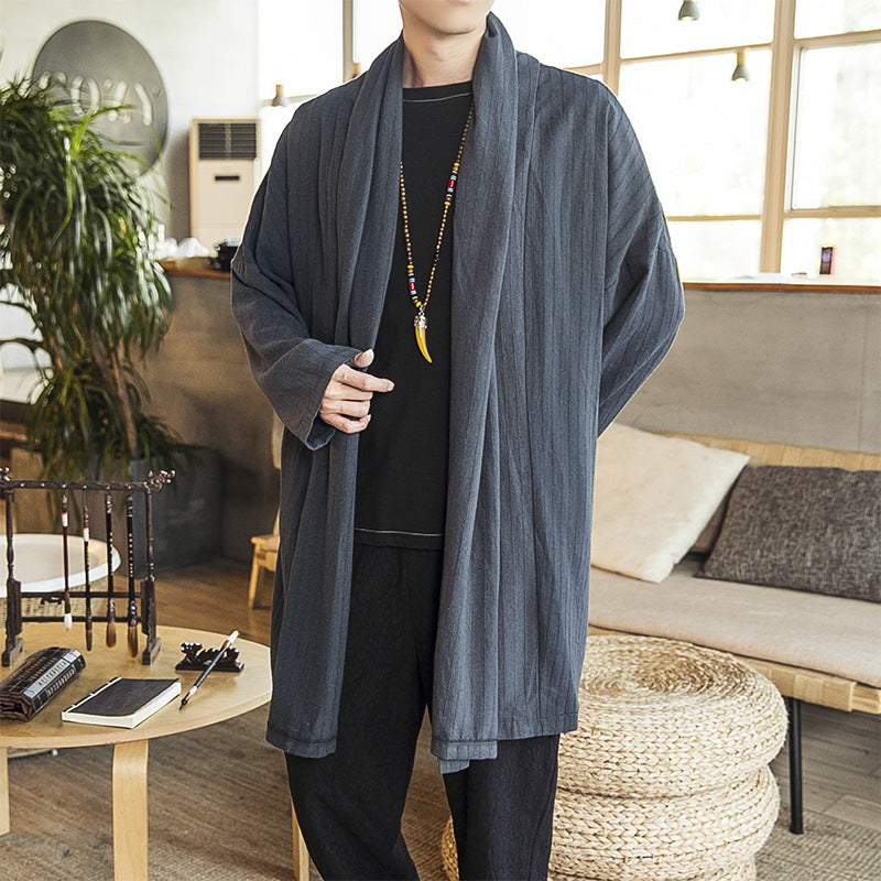 Men's casual kimono jacket with elegant cut and soft fabric Lisslune