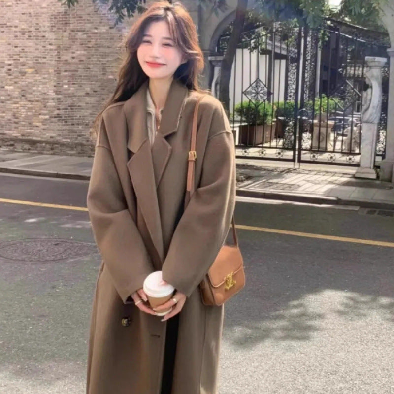 Women Elegant Double-Breasted Wool Coat Lisslune