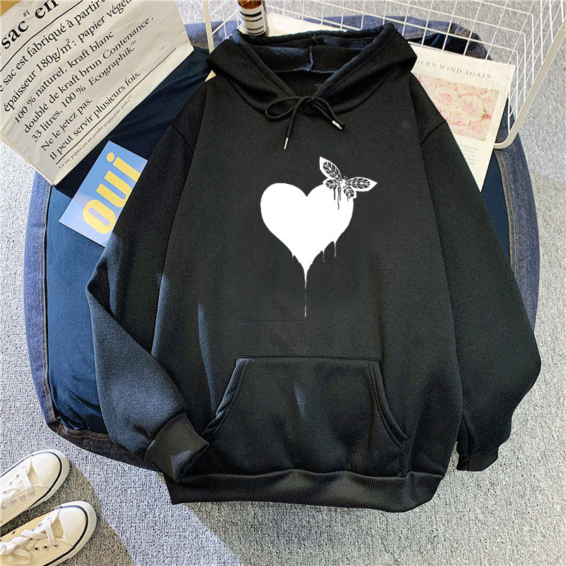Women's Hoodie with Creative Heart Design Lisslune