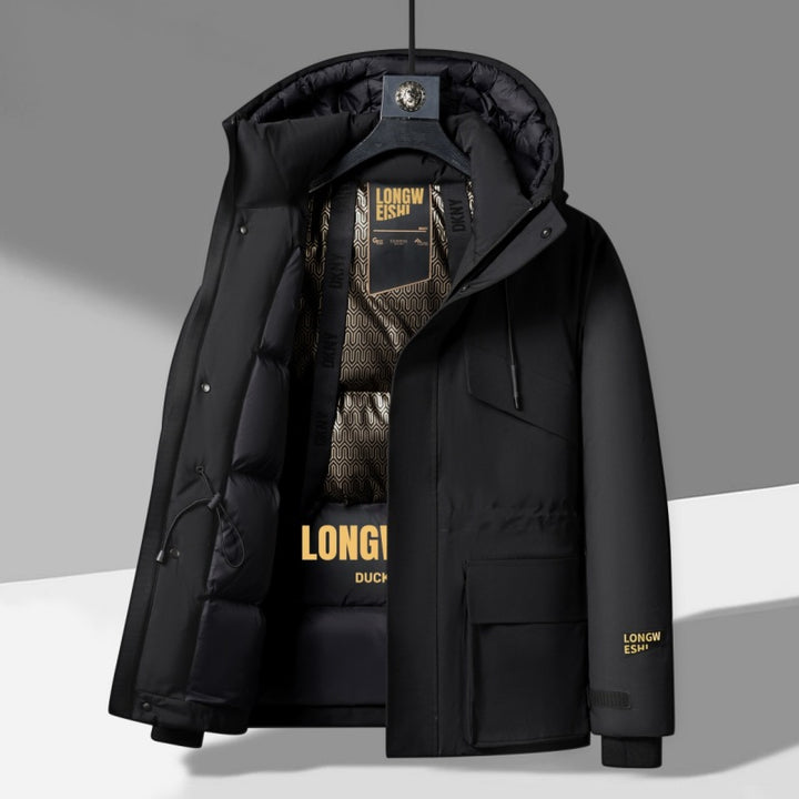 Men's insulated winter jacket with high collar and practical pockets Lisslune
