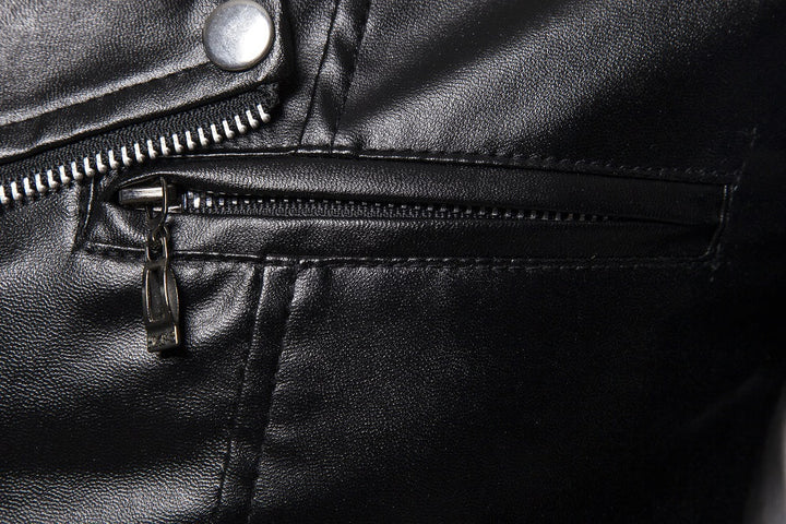 Men's modern biker jacket with asymmetric zipper and leather look Lisslune