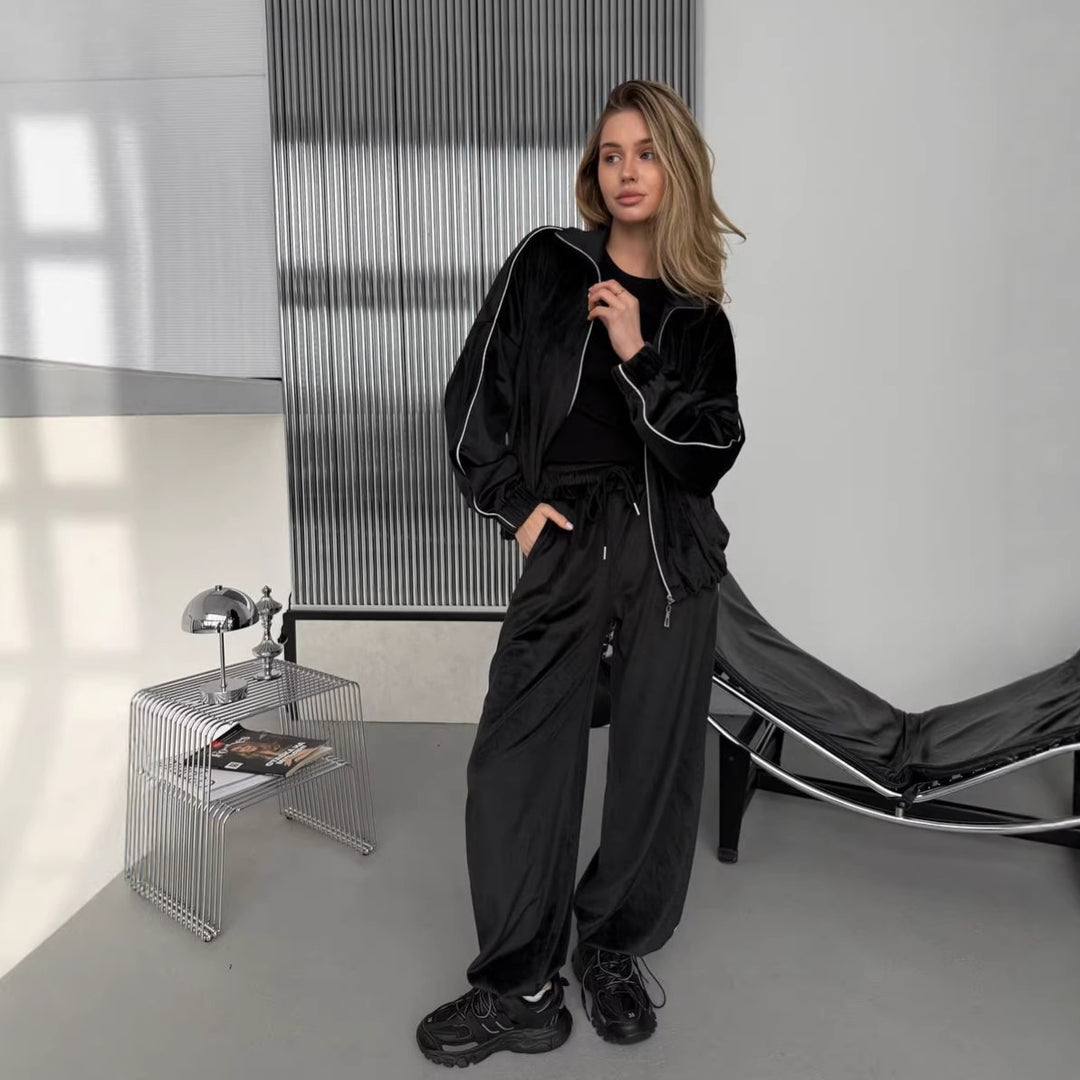 Women Sporty Satin Tracksuit Chic & Stylish