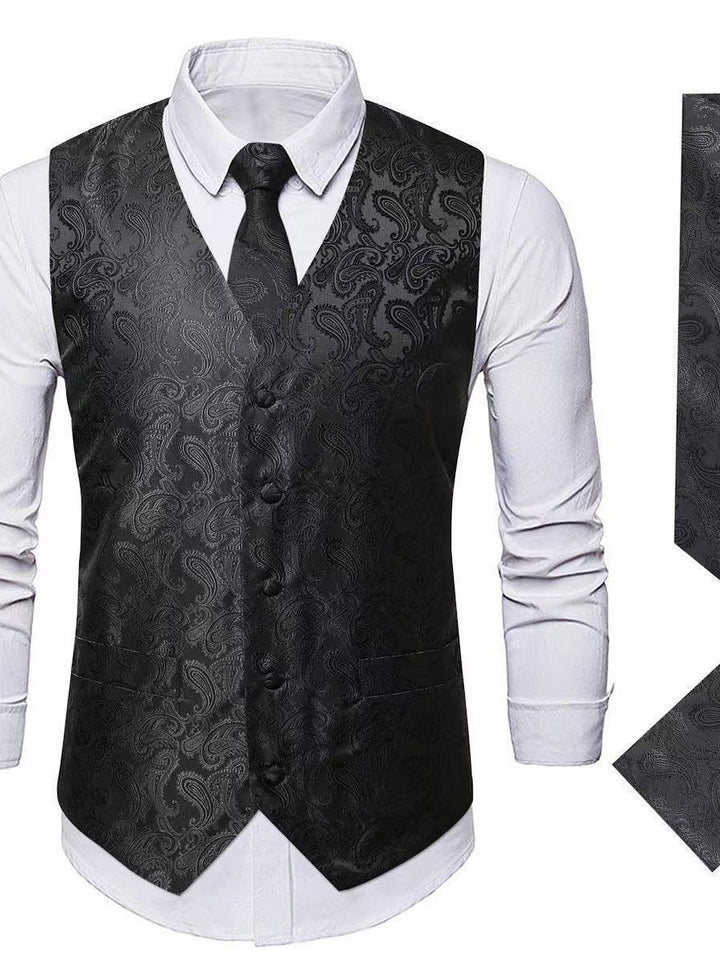 Men's elegant suit vest with paisley pattern Lisslune