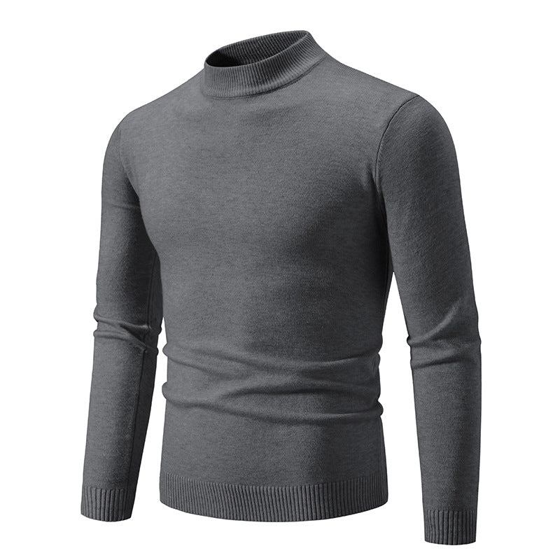 Men's fine knit sweater with high collar and elastic cuffs Lisslune