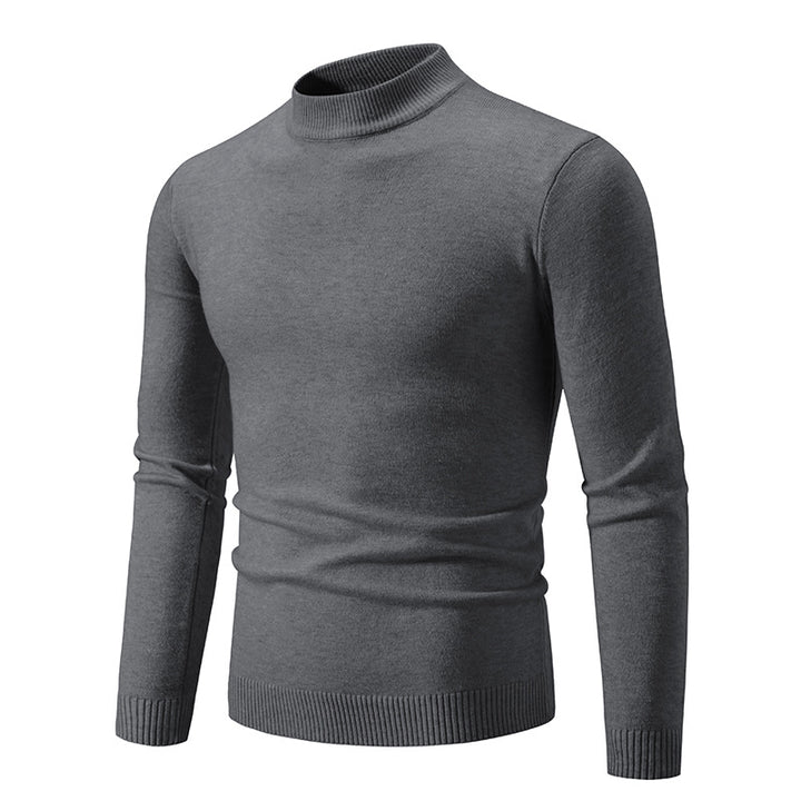 Men's fine knit sweater with high collar and elastic cuffs Lisslune
