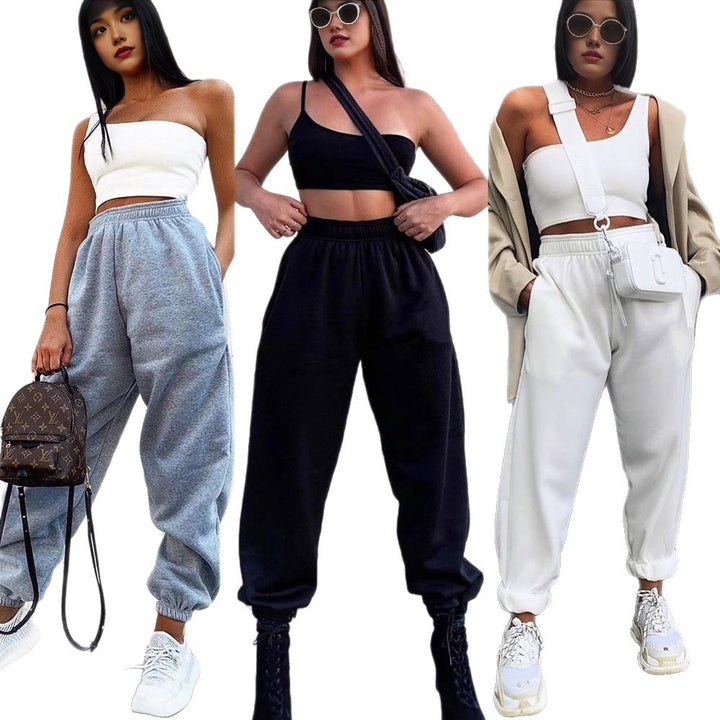 Women's comfortable sweatpants with elastic waistband and cuffs Lisslune