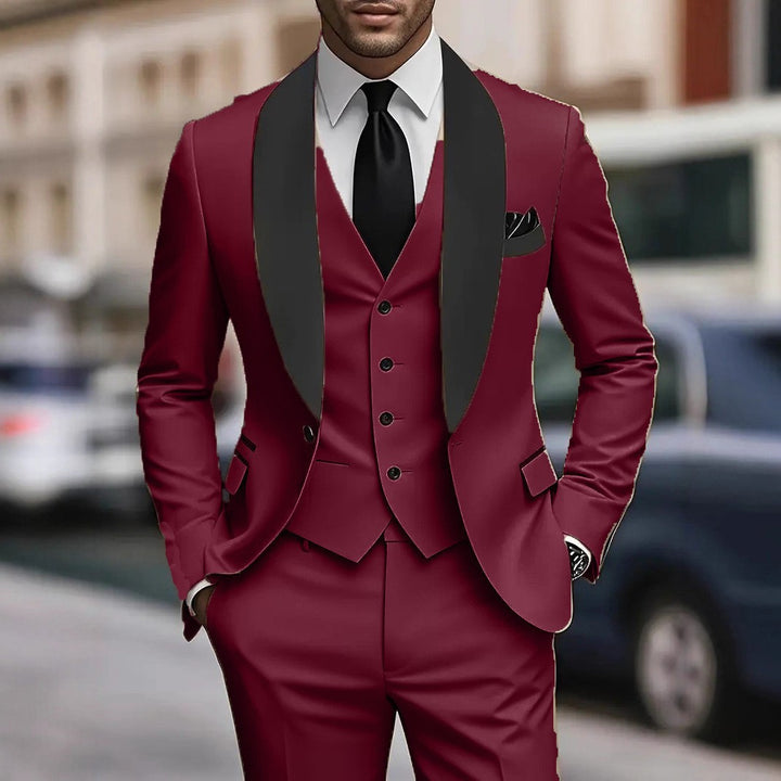 Men's elegant suit with slim fit and luxurious satin lapel Lisslune