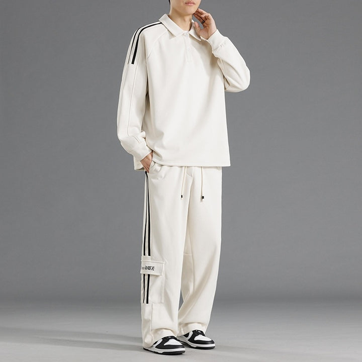 Men's sporty leisure set with high collar and practical pockets Lisslune