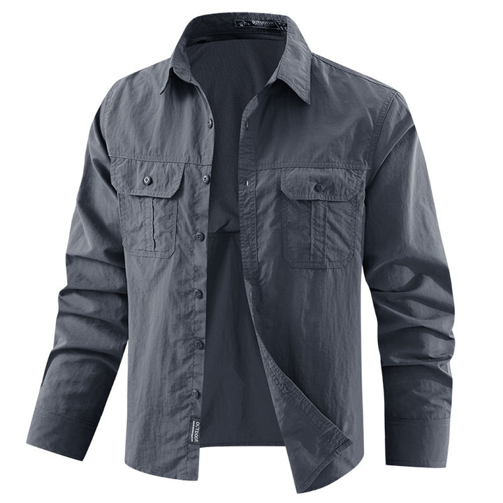 Men's Outdoor Shirt with Breathable Properties and Practical Pockets Lisslune
