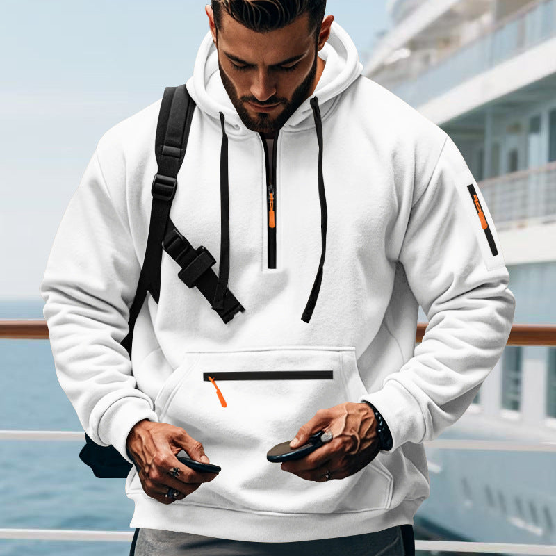 Men's sporty hoodie with practical zippered pockets Lisslune