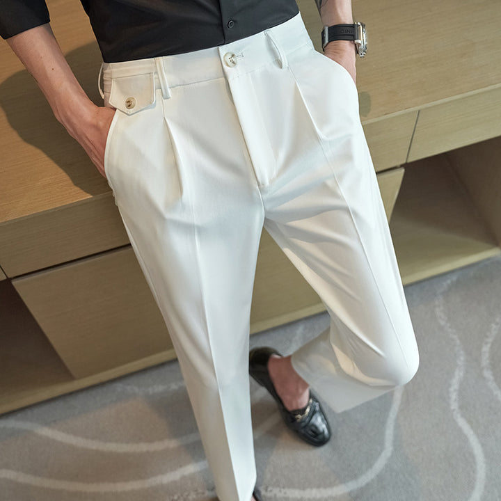 Men's elegant suit trousers with modern cut and practical pockets Lisslune