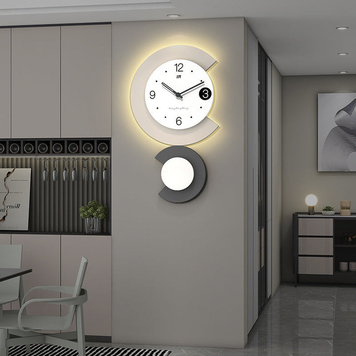 Lisslune | Modern LED Lamp Silent Wall Clock for Living Room