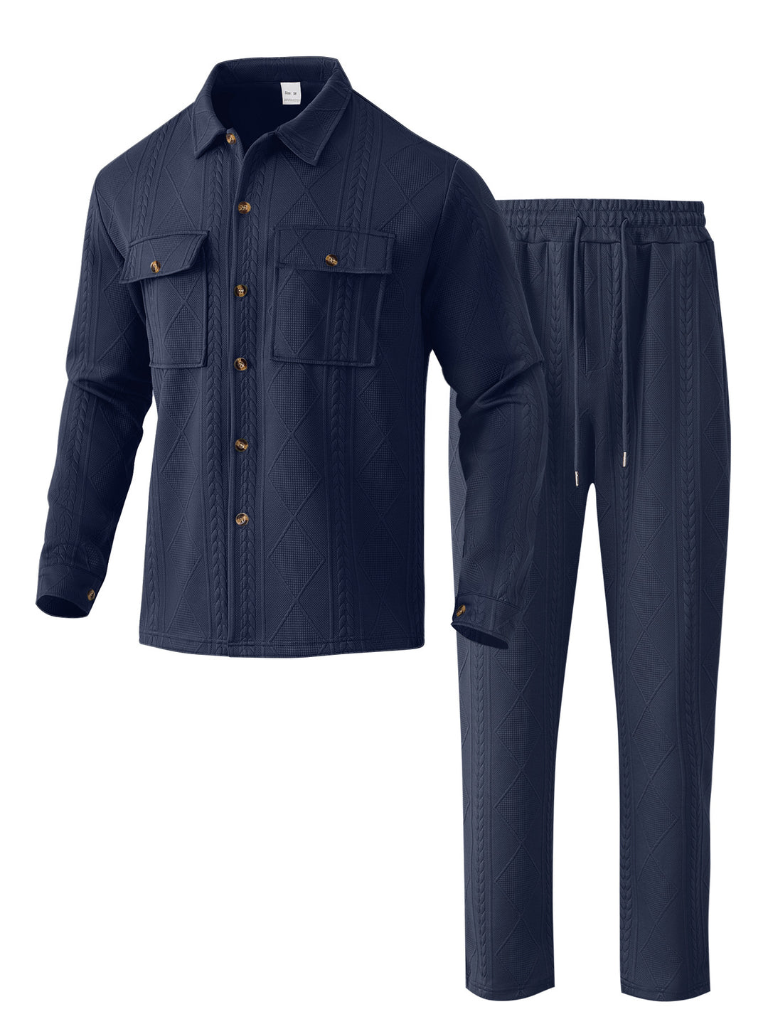 Men's stylish tracksuit with patterned top and elastic waistband Lisslune