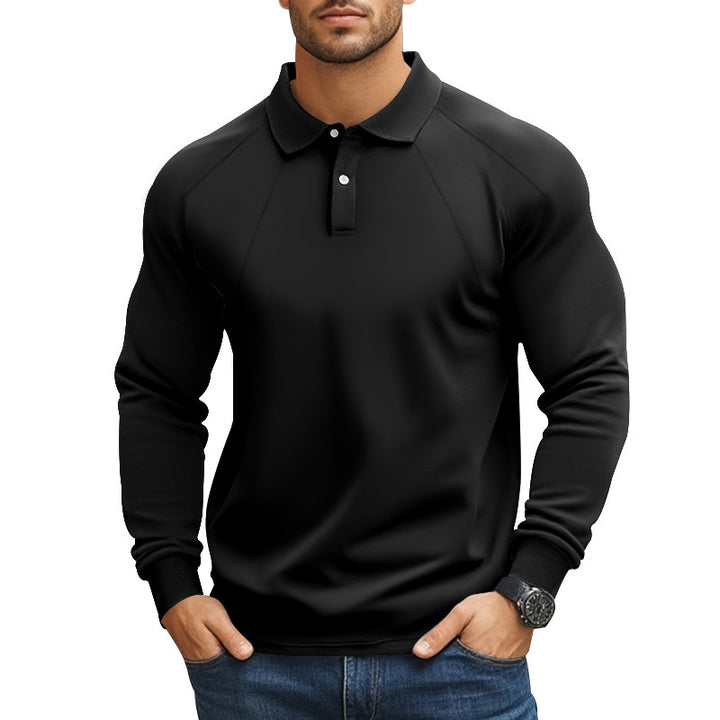 Men's Long Sleeve Polo Shirt with Sporty Cut and Breathable Technology Lisslune
