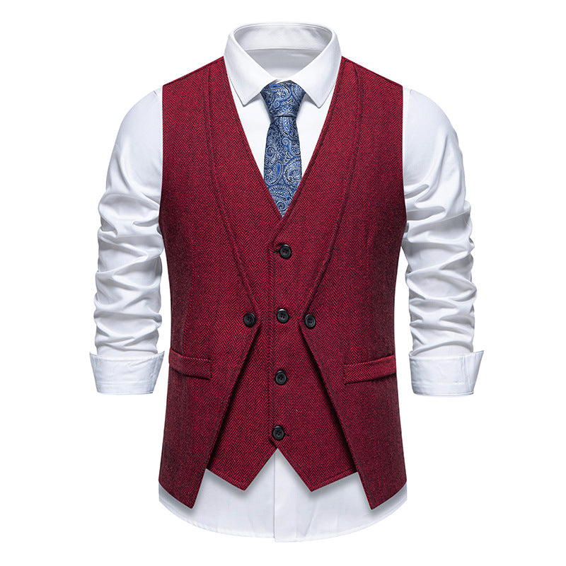 Men's Elegant Suit Vest in Classic Houndstooth Pattern Lisslune