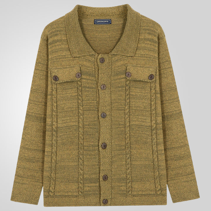 Men's cardigan with cable pattern and practical pockets Lisslune