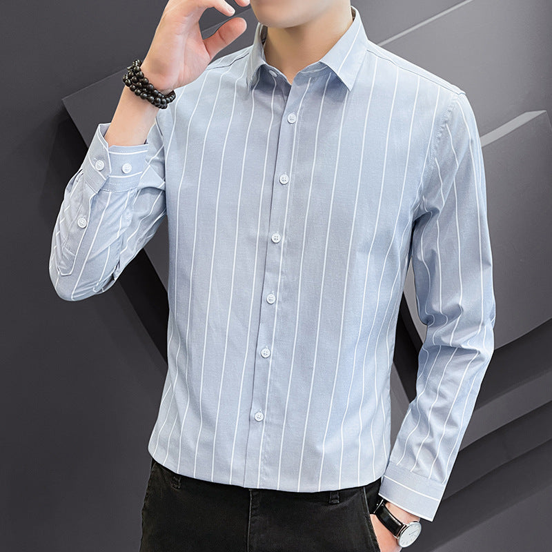 Men's fashionable long-sleeve shirt with stripes Lisslune