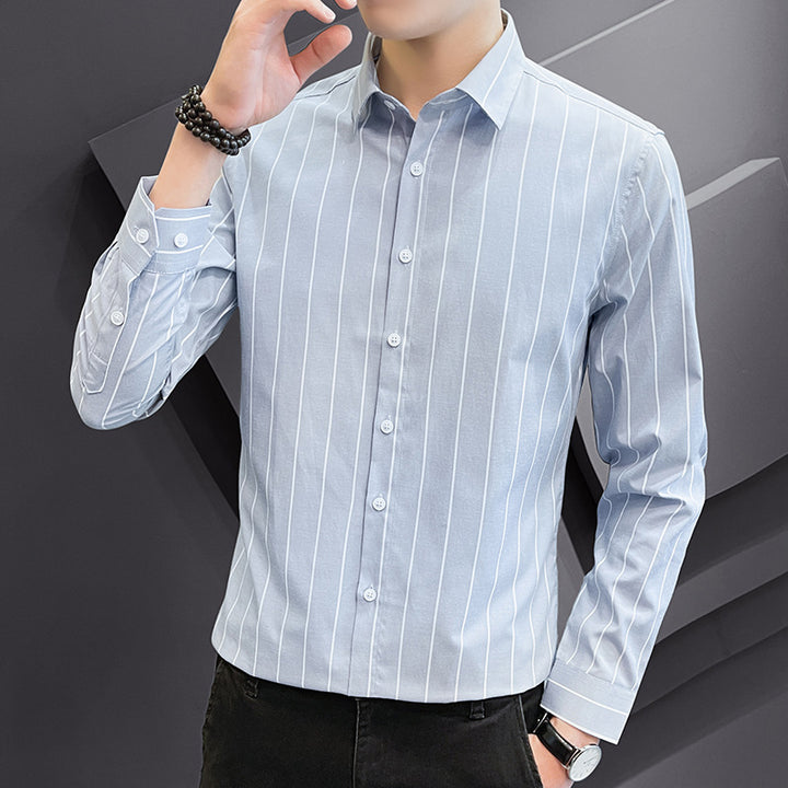 Men's fashionable long-sleeve shirt with stripes Lisslune