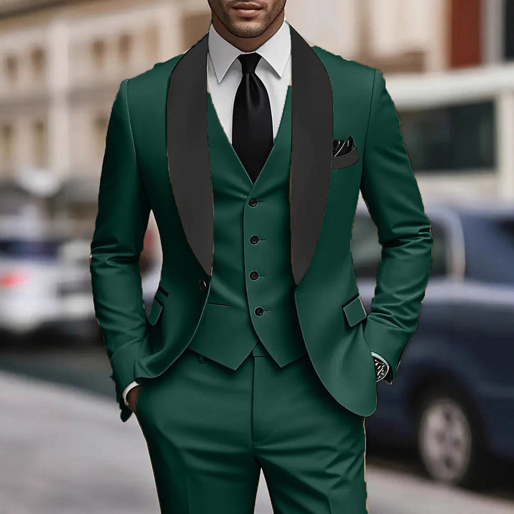 Men's elegant suit with slim fit and luxurious satin lapel Lisslune
