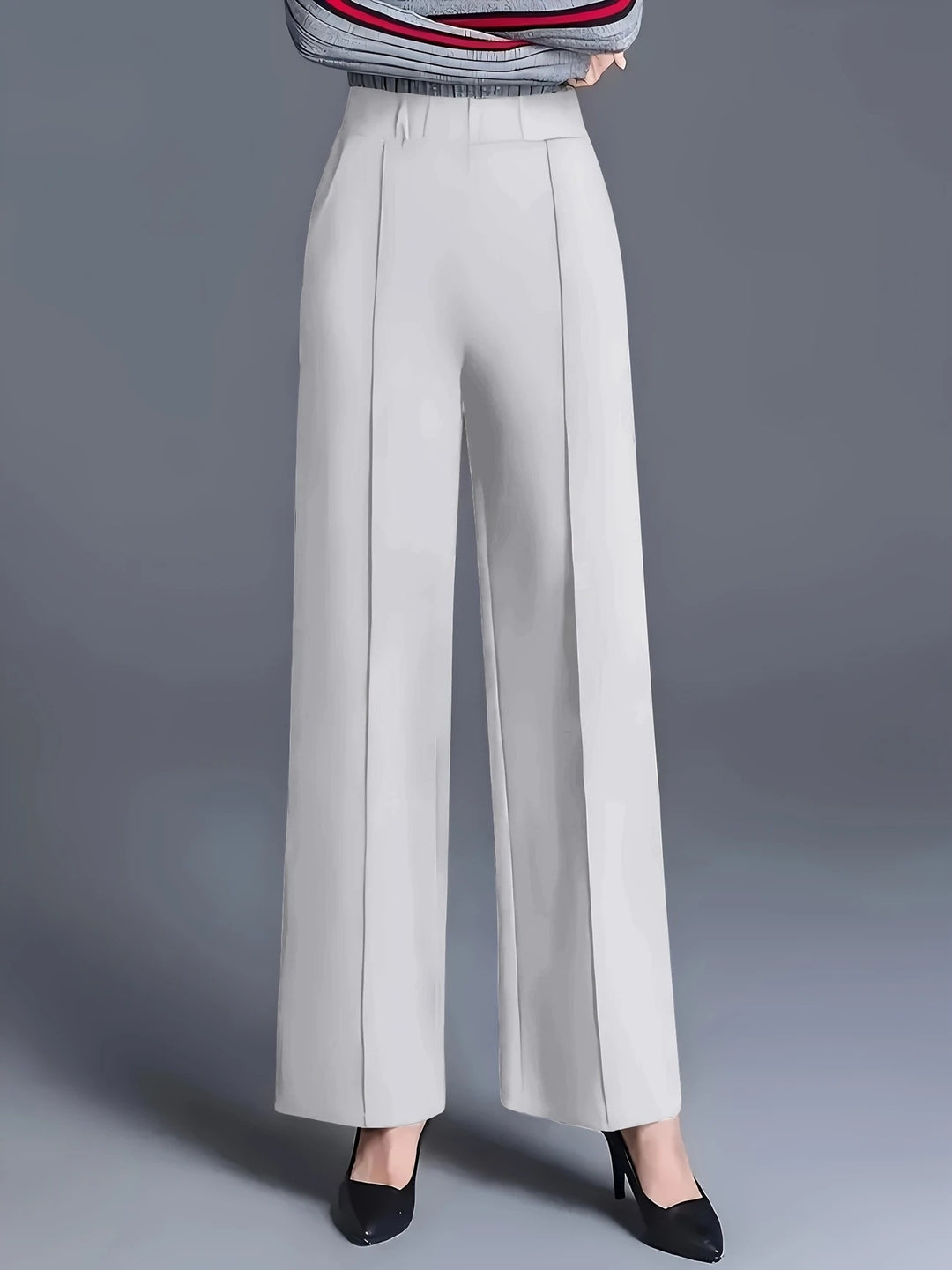 Women's Wide High-Waisted Trousers with Elegant Pleats Lisslune