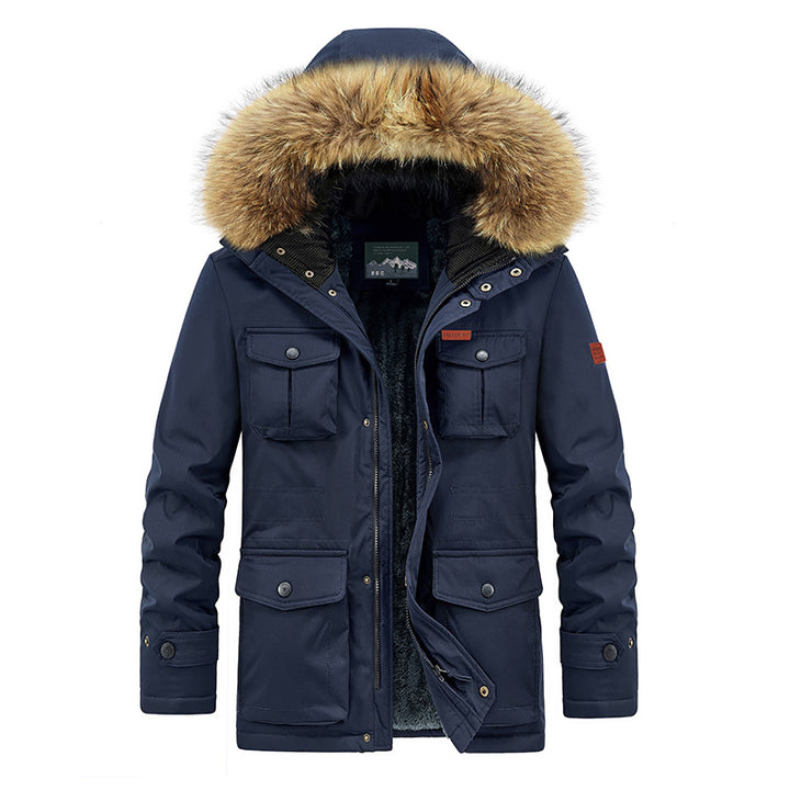 Men's Parka Jacket with Removable Hood and Padded Lining Lisslune