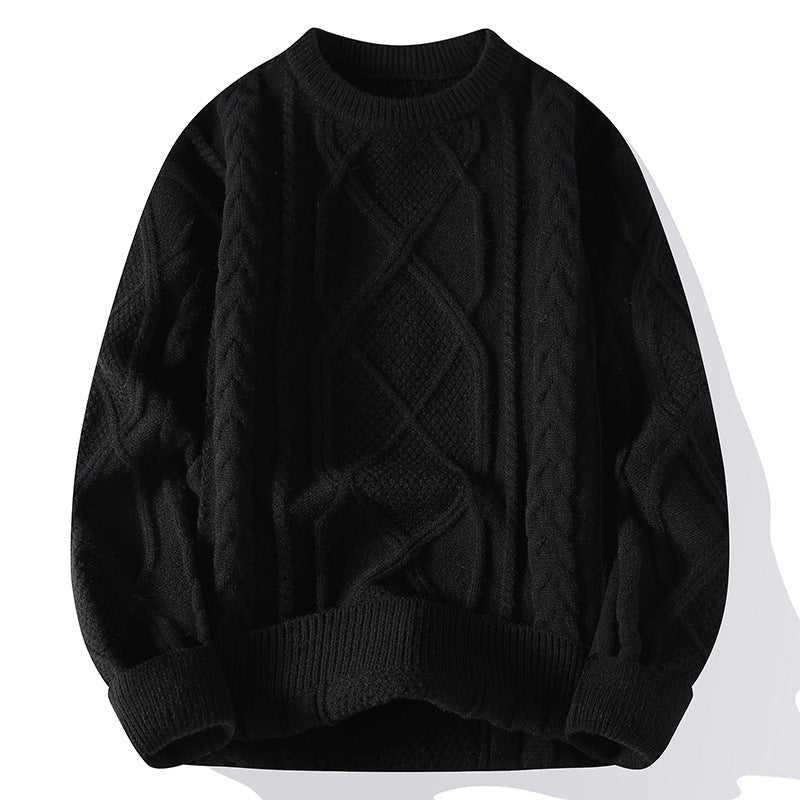 Men's Sweater with Modern Cable Pattern and Comfortable Fit Lisslune