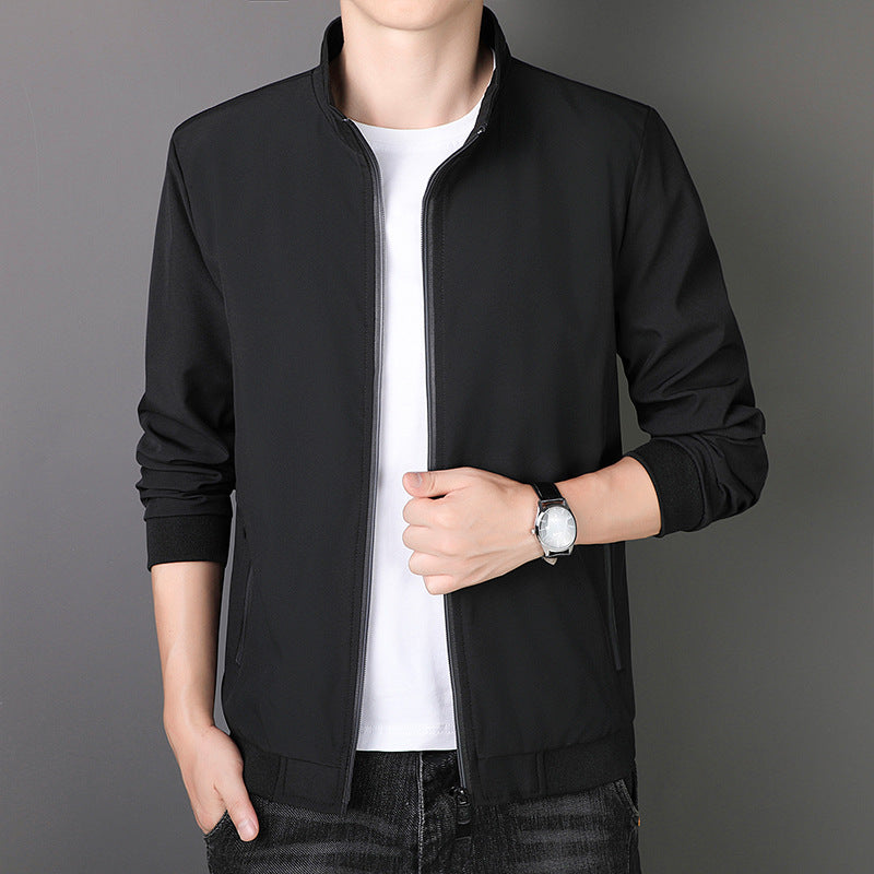 Men's sporty transitional jacket with high collar and functional zipper Lisslune