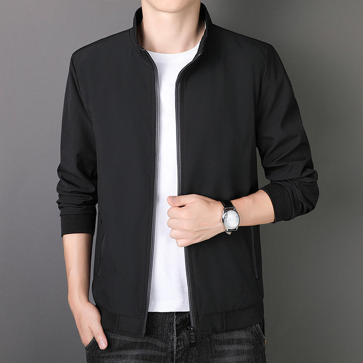 Men's sporty transitional jacket with high collar and functional zipper Lisslune