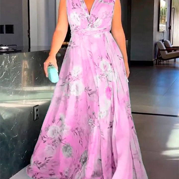 Women’s maxi dress with flowing cut and elegant ruffle details