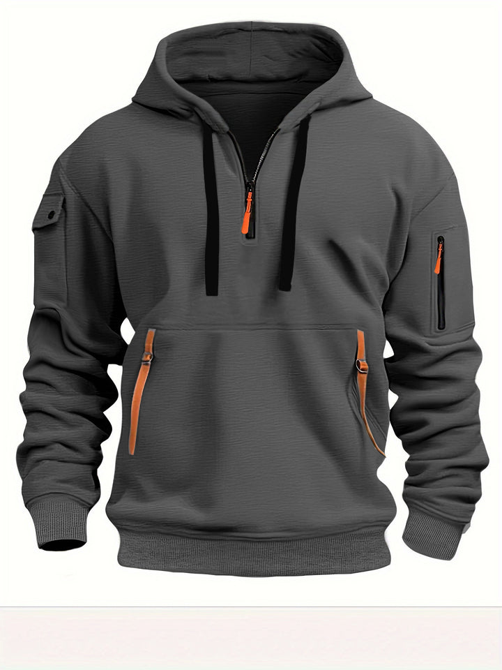 Women's hooded sweatshirt with functional pockets and modern stand-up collar Lisslune