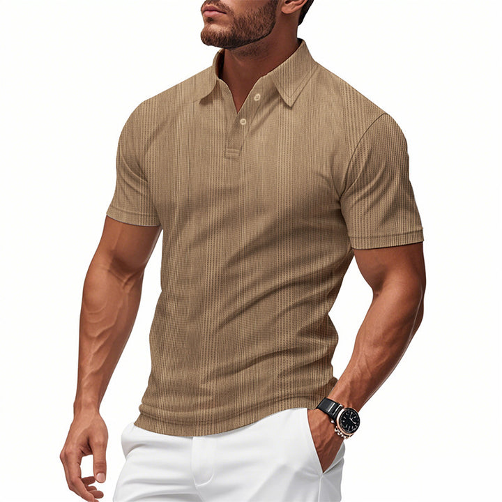 Men's stylish short-sleeve polo shirt with textured surface Lisslune