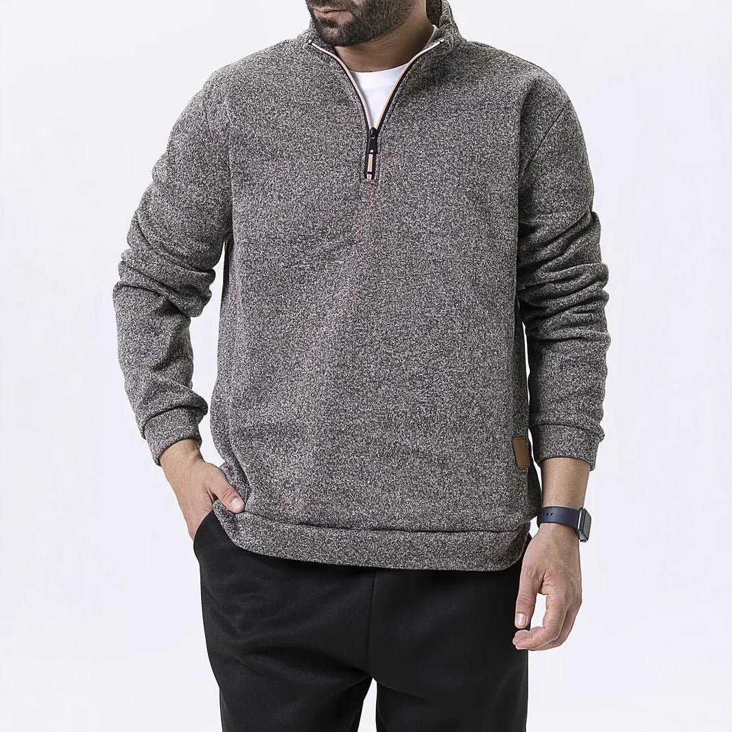 Men's fleece pullover with half zipper Lisslune