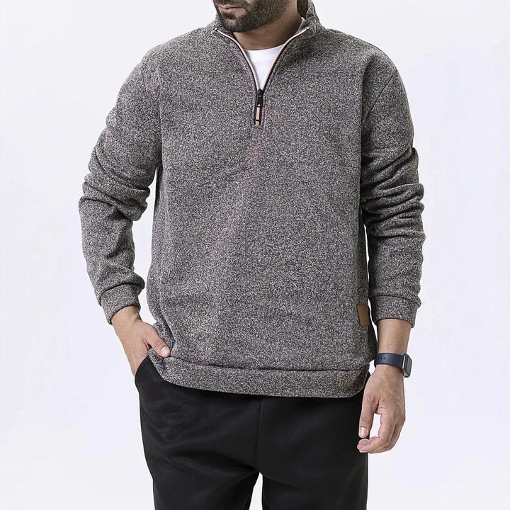 Men's fleece pullover with half zipper Lisslune