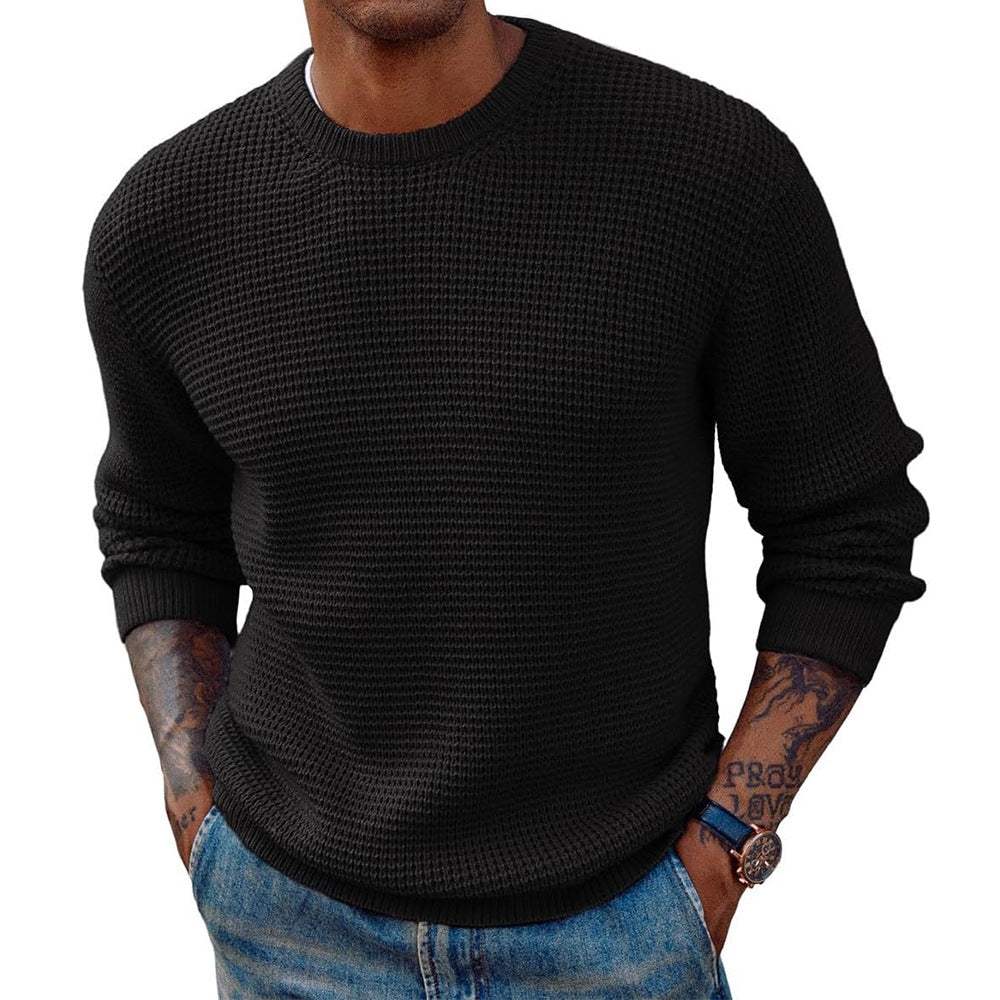 Men's large knitted sweater with textured fabric Lisslune