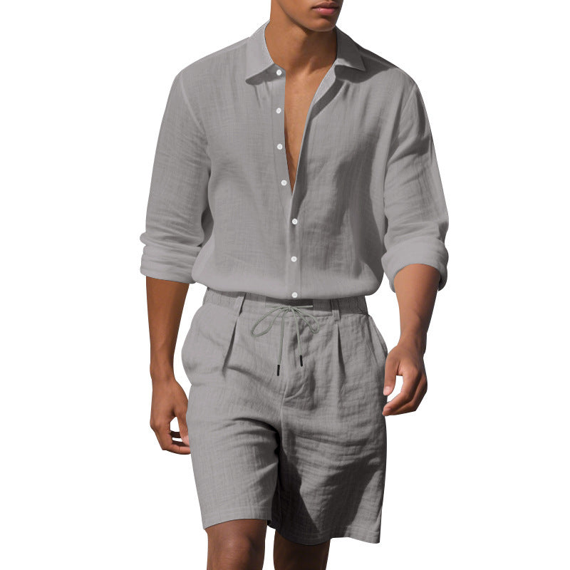 Men's elegant short-sleeve shirt with fine texture and modern cut Lisslune