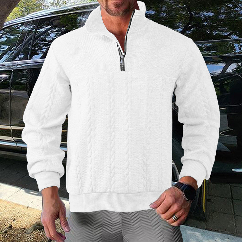 Men's zip sweater with textured design Lisslune
