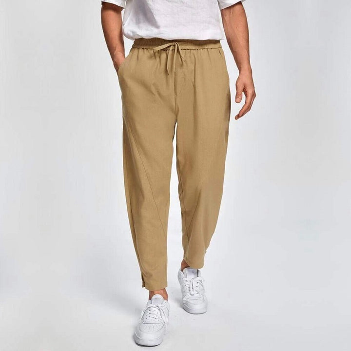 Men's fashionable casual leisure pants with drawstring Lisslune