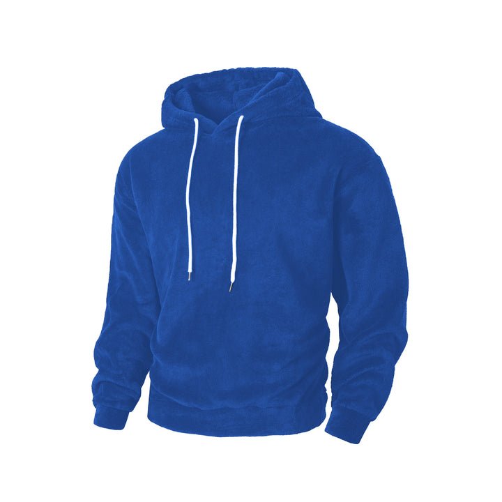 Men's Cozy Fleece Hoodie with Drawstring Lisslune