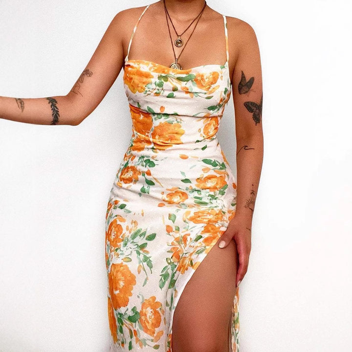 Women's Flower Pattern Maxi Dress Lune London
