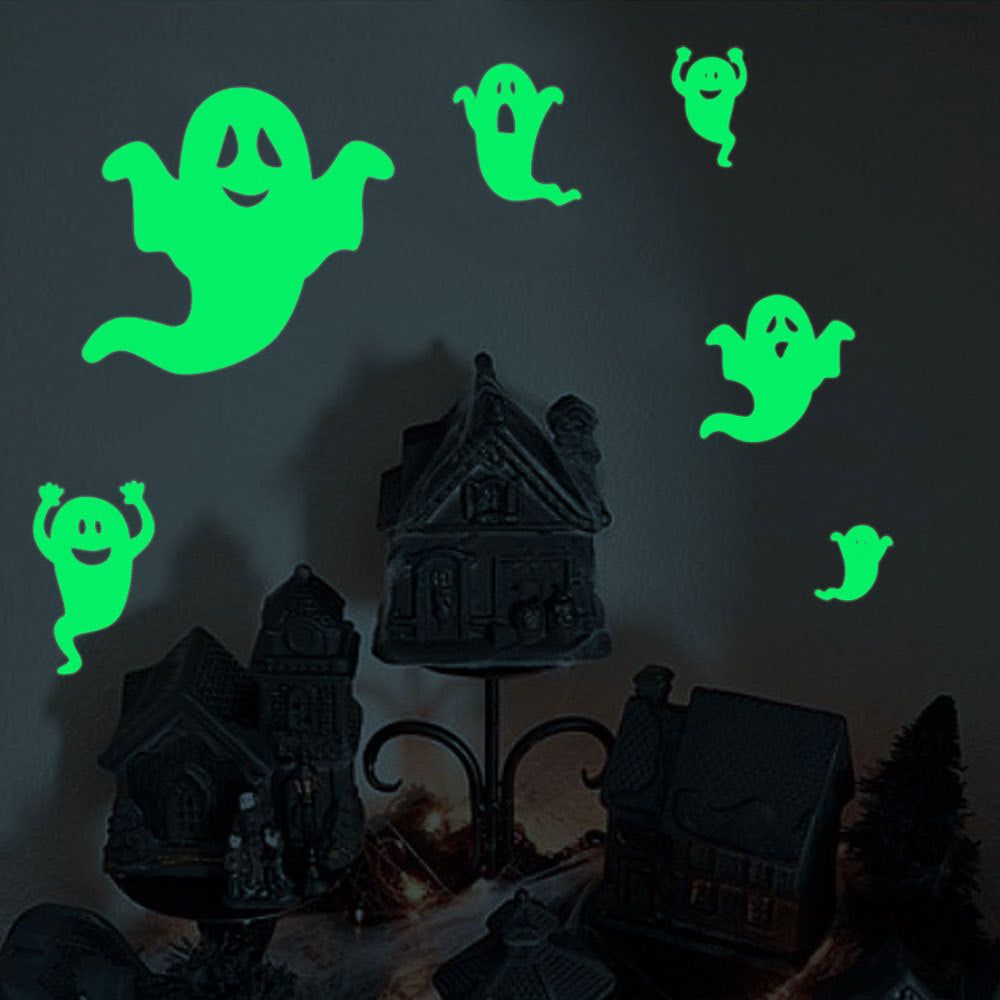 Rynx | Veranda Halloween Ideas Halloween carved glowing stickers blood-absorbing bat witch pumpkin ghost peeking eyes holiday decorative fluorescent stickers